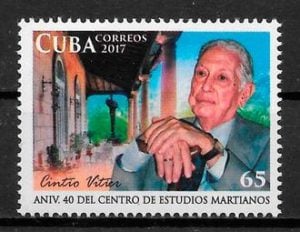 Sello de correo postal: En celebración del 40 Aniversario del Centro de Estudios Martianos