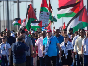 Con el presidente Díaz-Canel a la cabeza, miles marcharon en La Habana por Palestina